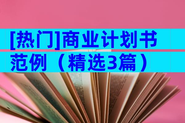 [热门]商业计划书范例（精选3篇）